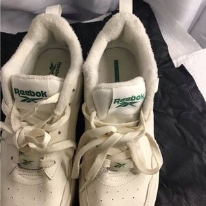Reebok White and Green Sneakers